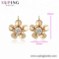 96013 Xuping joyas moda aretes de aros de las mujeres de color oro sintético CZ 18K